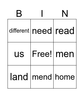 Jan 6-10, Sight Words Bingo Card