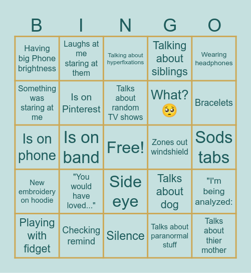 Lilly Bingo Card