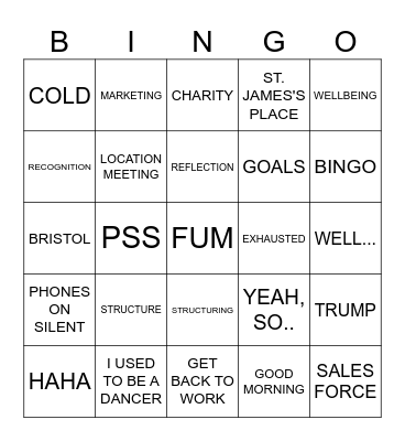 St. James's Place Bingo Card