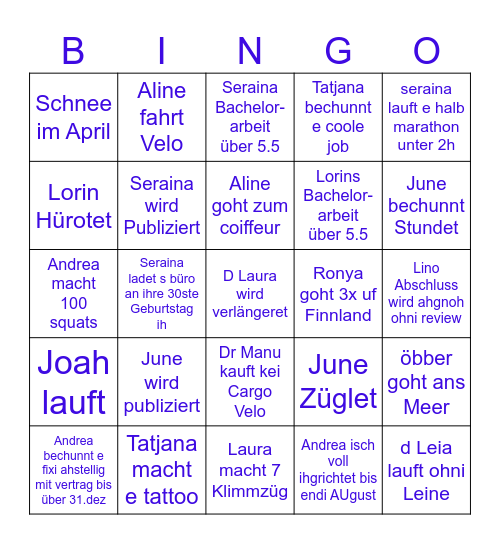 Büro Bingo Card