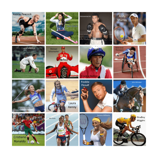Sports Personalities Bingo Card