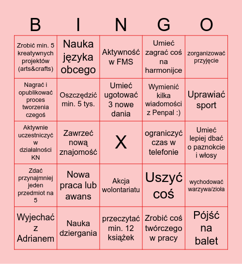 2025 Bingo Card