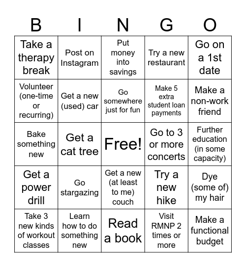 2025 Bingo Card