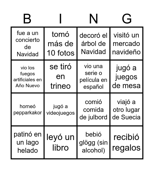 Busca una persona que durante las vacaciones... Bingo Card