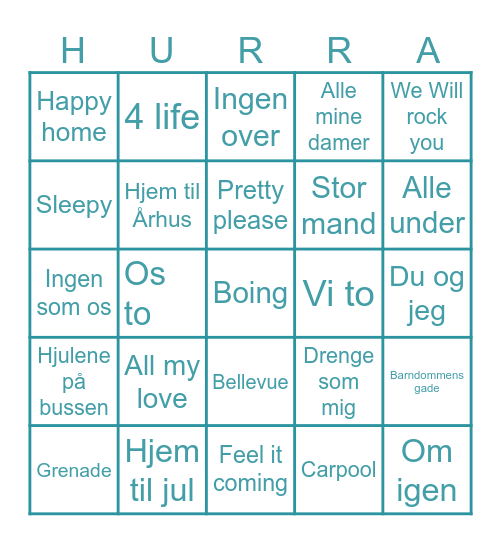 Sines 50 års, bingo edition Bingo Card