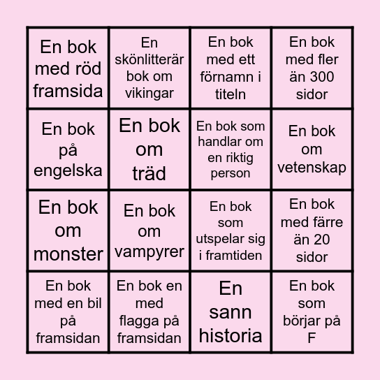 Bokbingo! Bingo Card