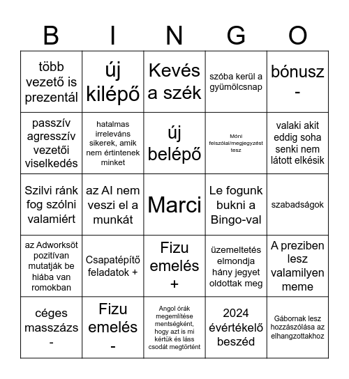 WS Bingo 2025 Bingo Card