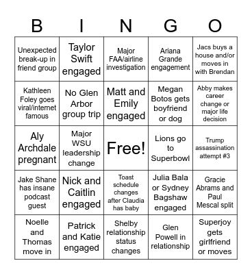 2025 Bingo Card