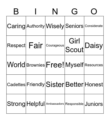 GS Bingo Card