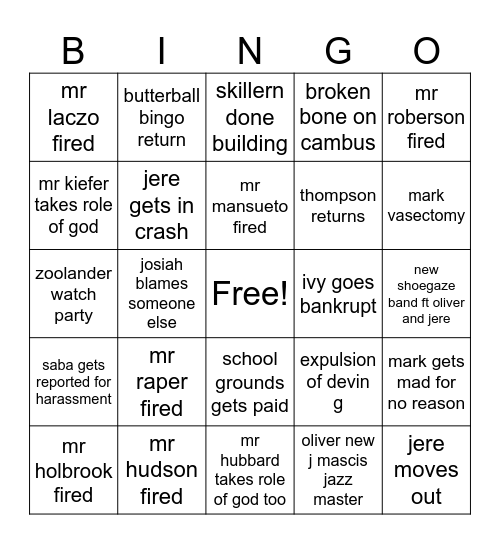 ivy bingo Card