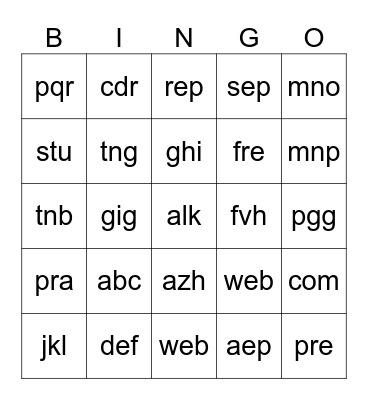 eko Bingo Card