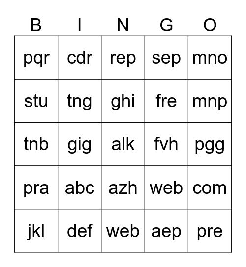 eko Bingo Card