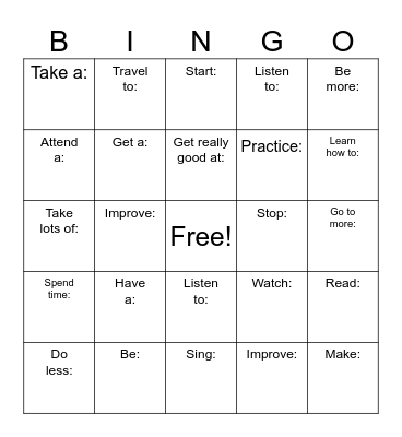 2025 Academic & Personal BINGO Card Bingo Card