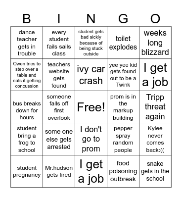 ivy Bingo Card