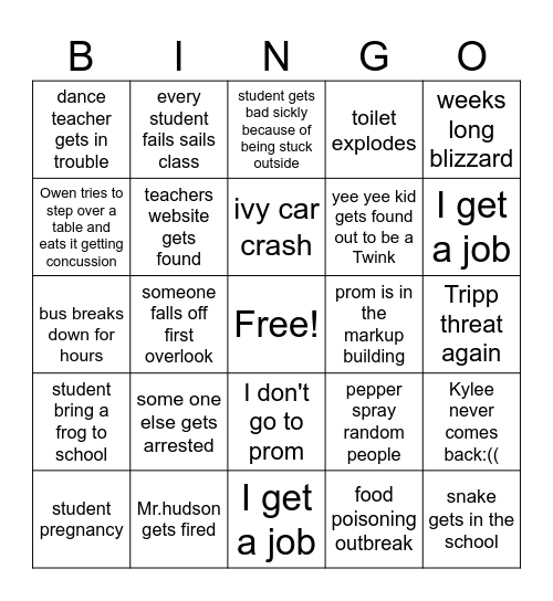 ivy Bingo Card