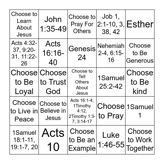13 Choices That Shape Your Life! Bingo Card
