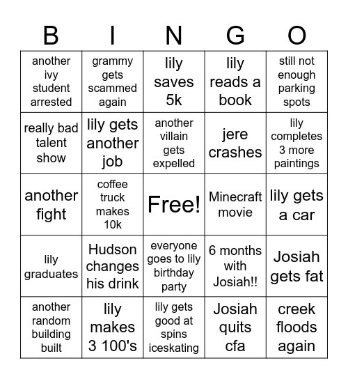 Ivy Bingo Card