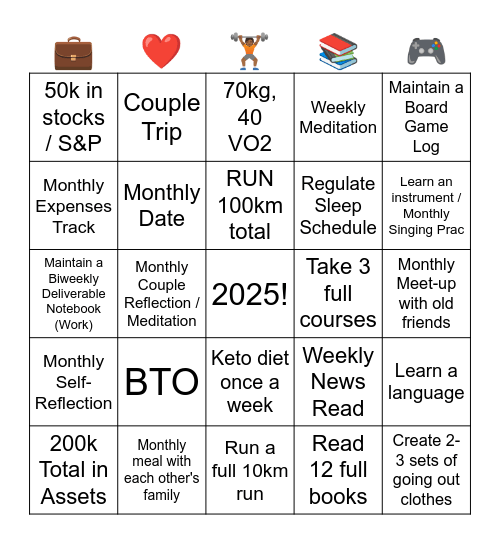 2025 Bingo Card