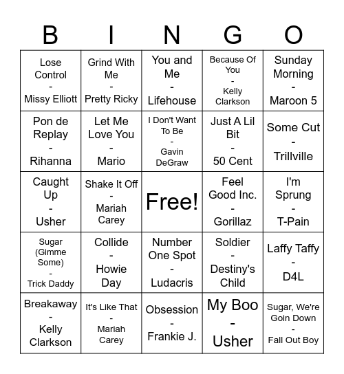 2005 Bingo Card