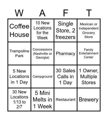 Sales Bingo Card