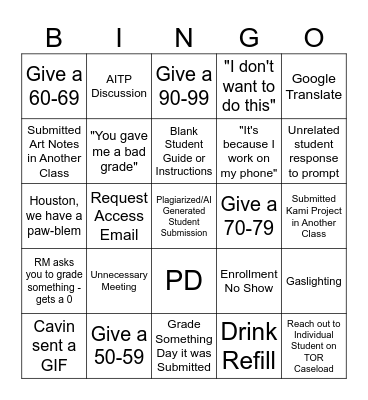 TOR Bingo Card