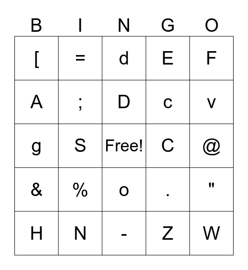 Kinyarwanda Unicode Bingo Card