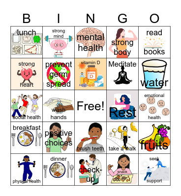 Making Healthy Choices Bingo Card