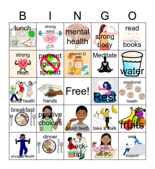 Making Healthy Choices Bingo Card