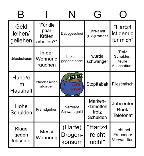 Armes BINGO Card