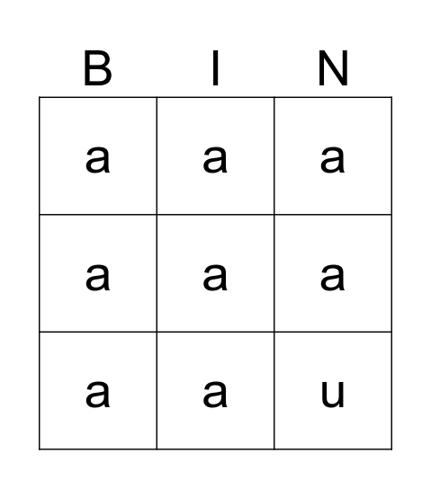 Täishäälikud Bingo Card