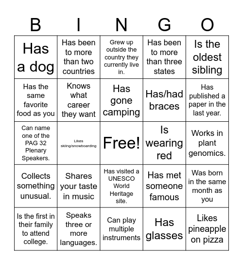 Icebreaker Bingo: Find Someone Who Bingo Card