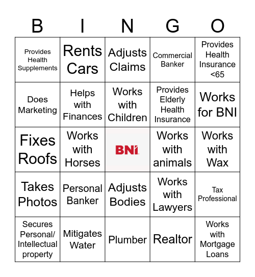 BNI UNITED VISITORS DAY! Bingo Card