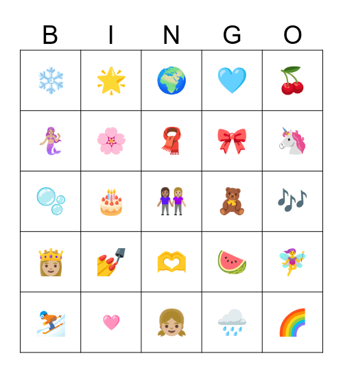 Figurbingo jente Bingo Card