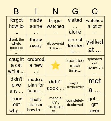 Did you ... on holidays? Bingo Card