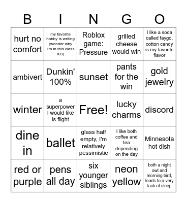 MEET ME IG LOL?? Bingo Card