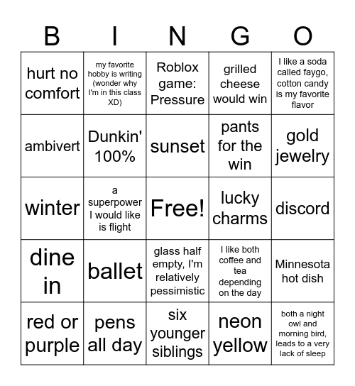 MEET ME IG LOL?? Bingo Card