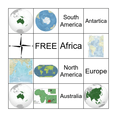 Continents Bingo Card
