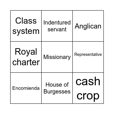 Ch. 3 lesson 1+2 Bingo Bingo Card