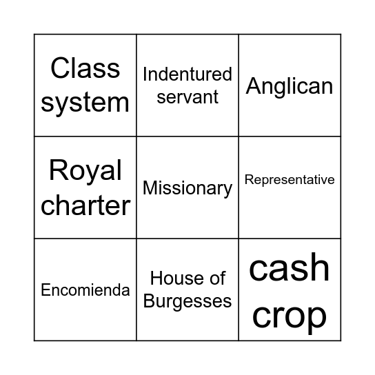 Ch. 3 lesson 1+2 Bingo Bingo Card
