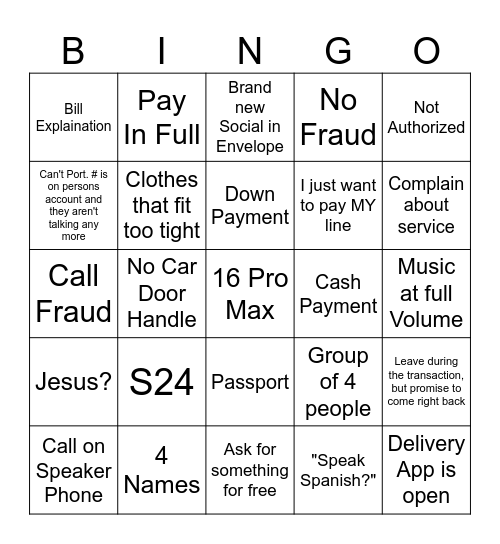 Bingo Card