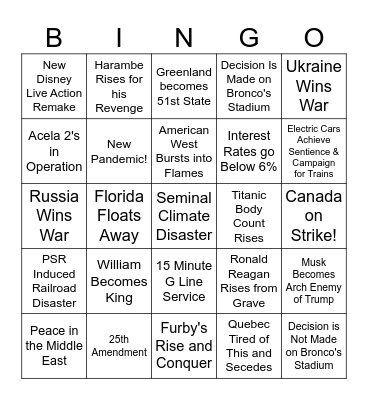 2025 Bingo Card