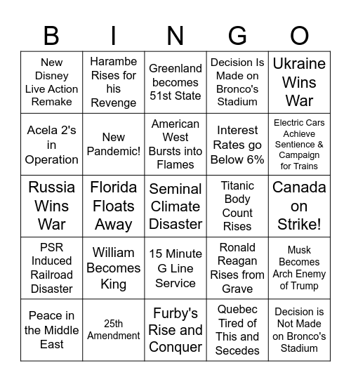 2025 Bingo Card
