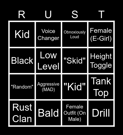 ^RustRemasteredCLASSIC Bingo Card
