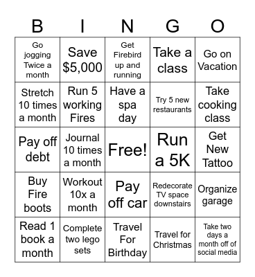 2025 Bingo Card
