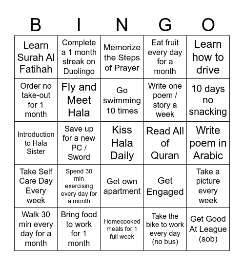 2025 Bingo Card