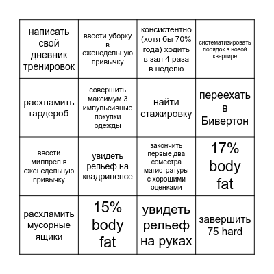ханикарбс 2025 бинго ✨ Bingo Card