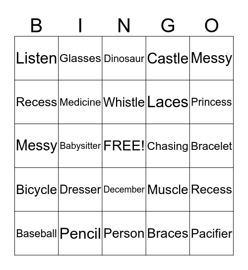 /S/ MEDIAL BINGO Card