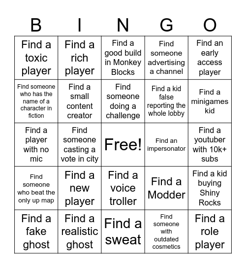bingooooop[ Bingo Card