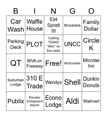 Alarm Bingo Card