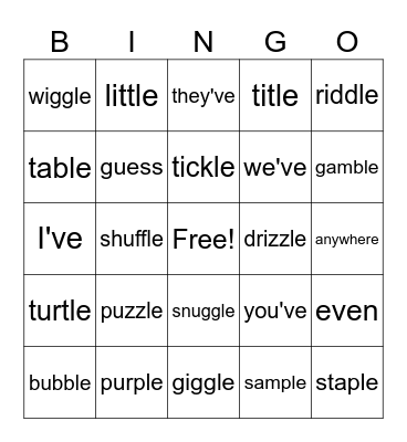 Cycle 13 Bingo Card